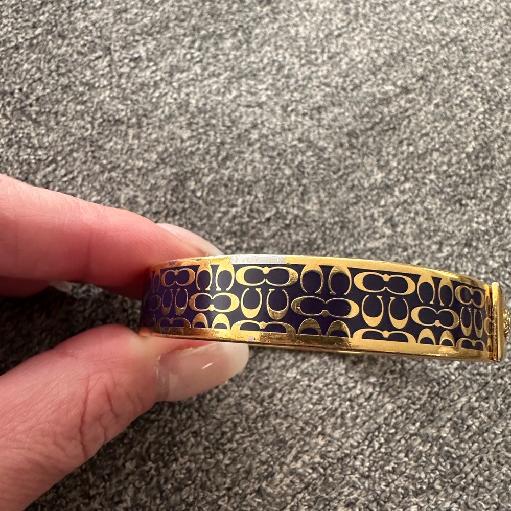 Coach Black and Gold Women's Bangle Bracelet - Picture 3 of 7